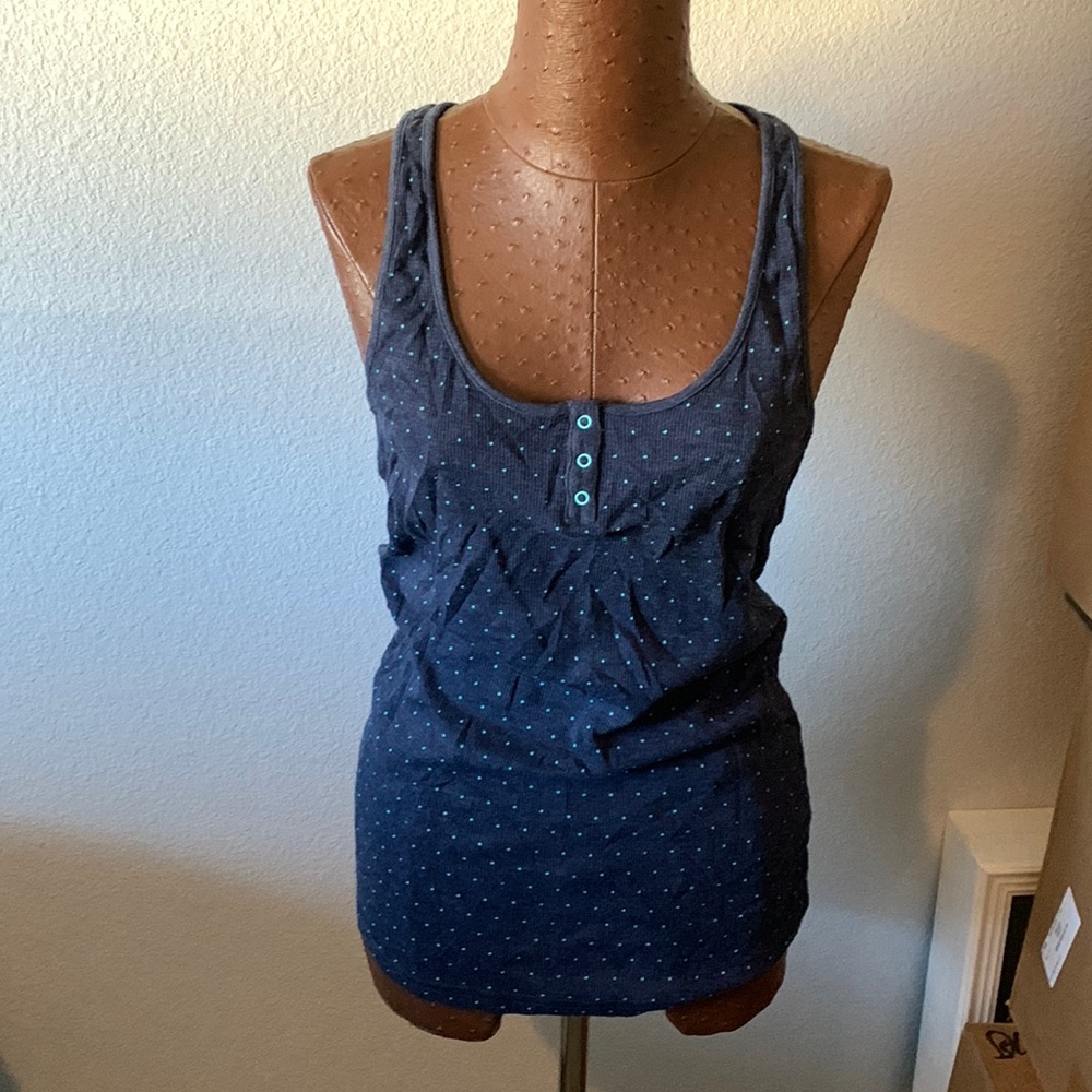 BP Womens Blue Polka Dot Tank Top